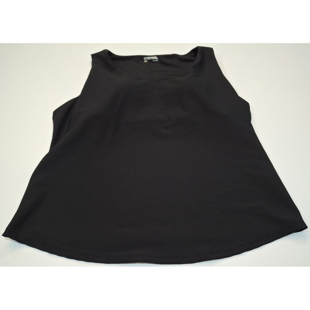 32 Degrees Cool Women's Ribbed Tank Top Built In Bra, Black, Size 2XL
